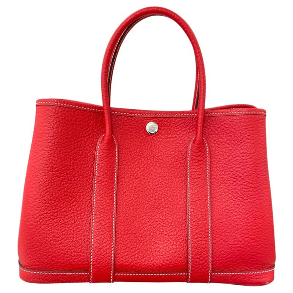 エルメス HERMES ガーデンパーティーTPM C刻 ルージュカザック カントリー レディース ハンドバッグ