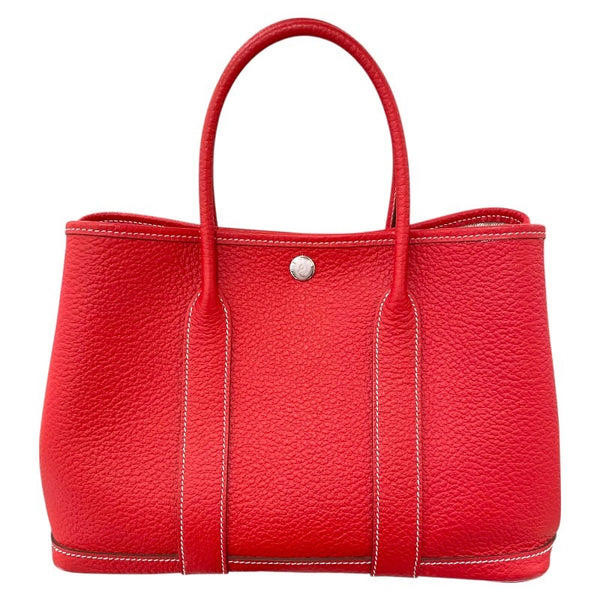 エルメス HERMES ガーデンパーティーTPM C刻 ルージュカザック カントリー レディース ハンドバッグ