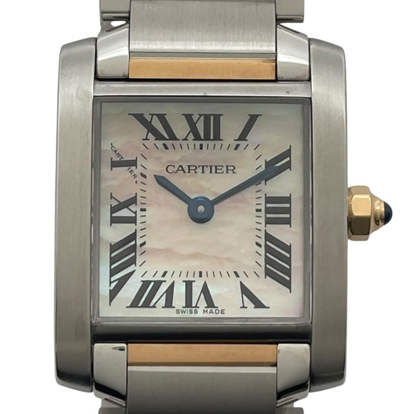 カルティエ Cartier タンクフランセーズSM ピンクシェル W51027Q4 ピンクシェル PG/SS レディース 腕時計