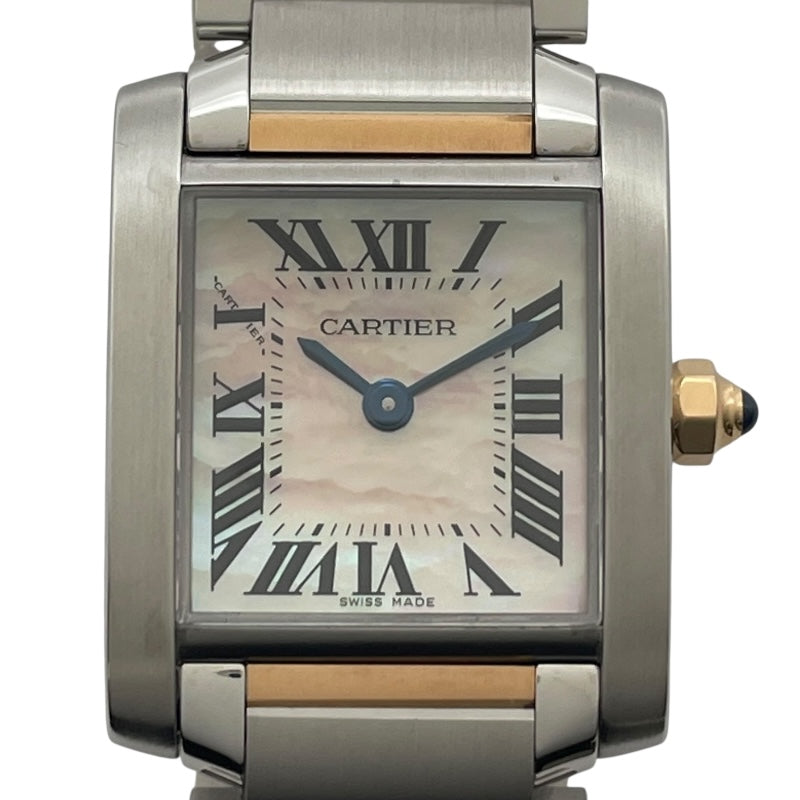 カルティエ Cartier タンクフランセーズSM ピンクシェル W51027Q4 ピンクシェル PG/SS レディース 腕時計