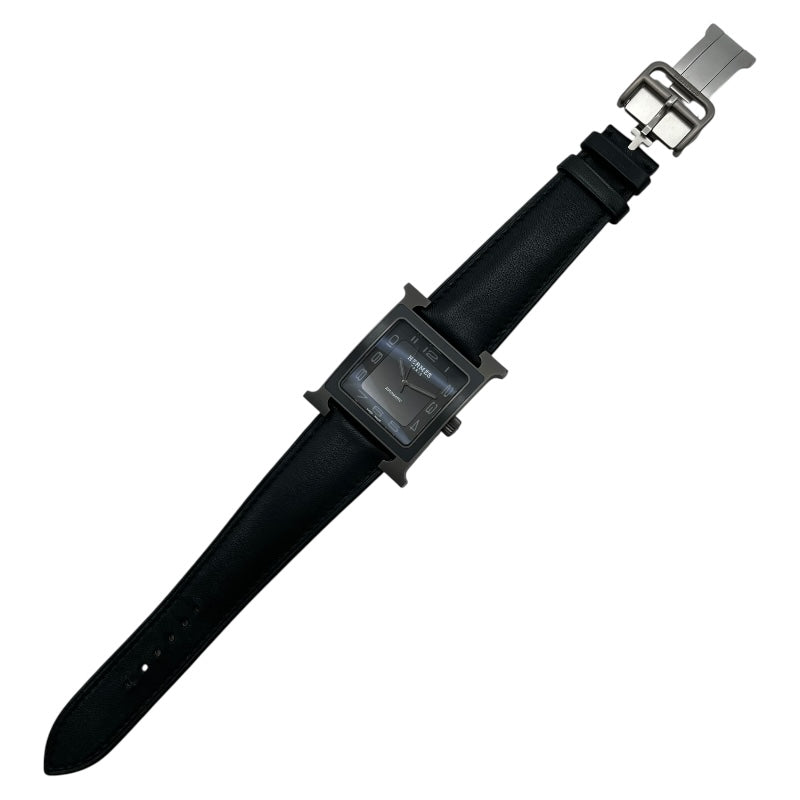 エルメス HERMES Hウォッチ HH5.841 グレー チタン/革ベルト 自動巻き メンズ 腕時計