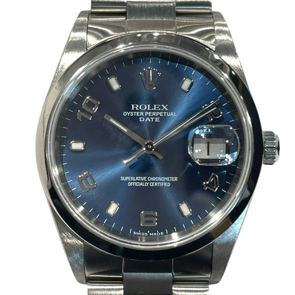 ロレックス ROLEX オイスターパーペチュアル デイト P番 15200 ブルー SS メンズ 腕時計