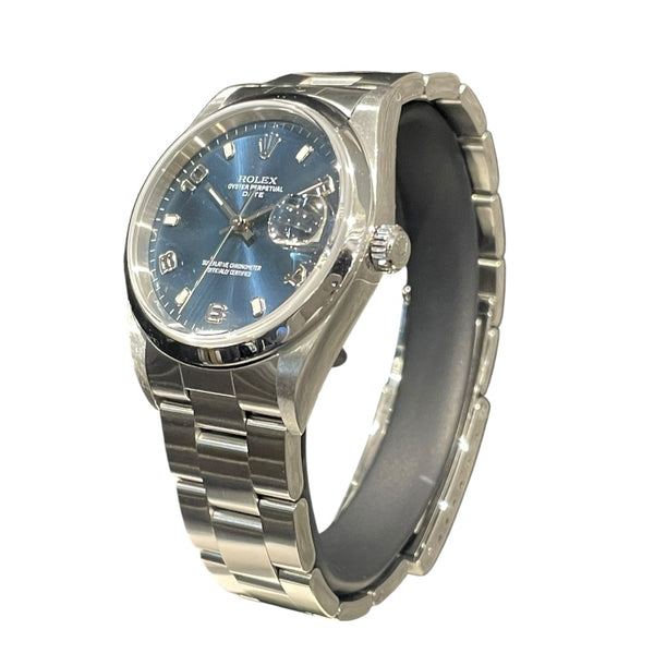 ロレックス ROLEX オイスターパーペチュアル デイト P番 15200 ブルー SS メンズ 腕時計