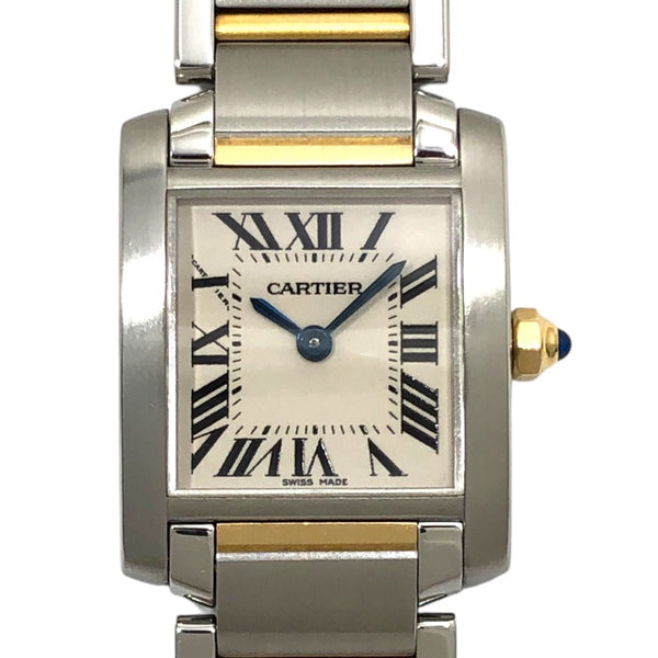 カルティエ Cartier タンクフランセーズ SM W51007Q4 ホワイト SS/YG レディース 腕時計