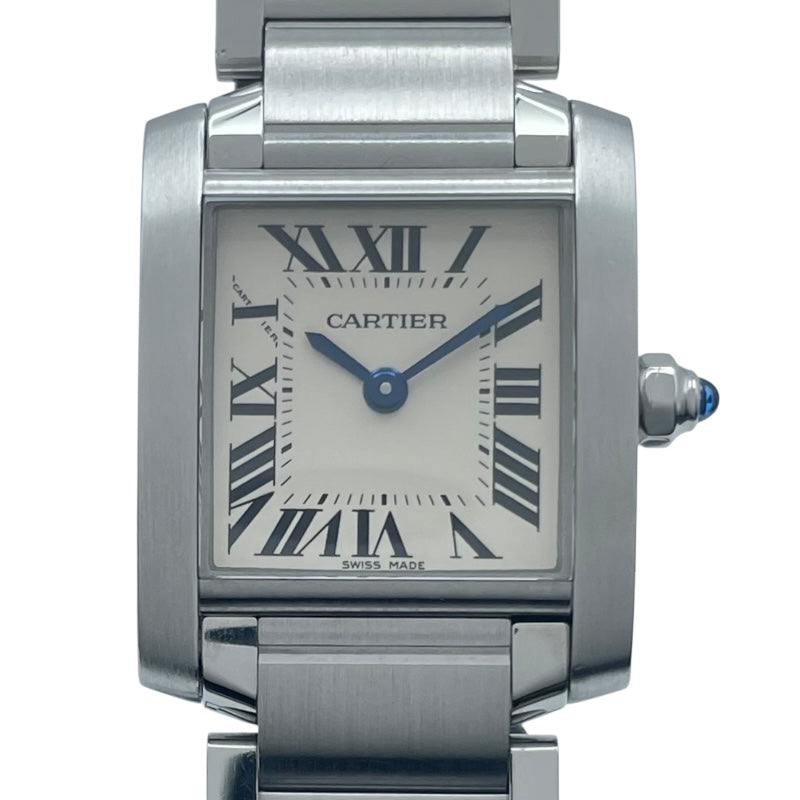 カルティエ Cartier タンクフランセーズSM W51008Q3 ホワイト SS レディース 腕時計