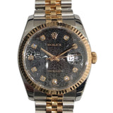 ロレックス ROLEX デイトジャスト36 ホリコン 116231G ブラック SS　ステンレススチール メンズ 腕時計