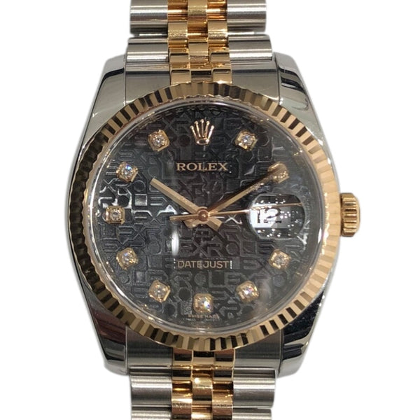 ロレックス ROLEX デイトジャスト36 ホリコン 116231G ブラック SS　ステンレススチール メンズ 腕時計