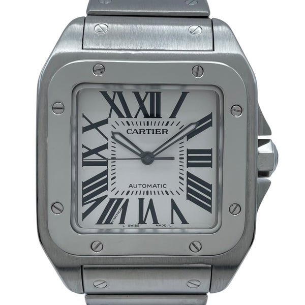 カルティエ Cartier サントス100LM W200737G ホワイト SS メンズ 腕時計