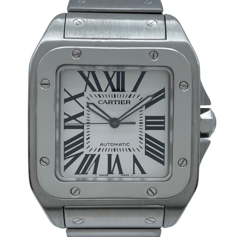 カルティエ Cartier サントス100LM W200737G ホワイト SS メンズ 腕時計