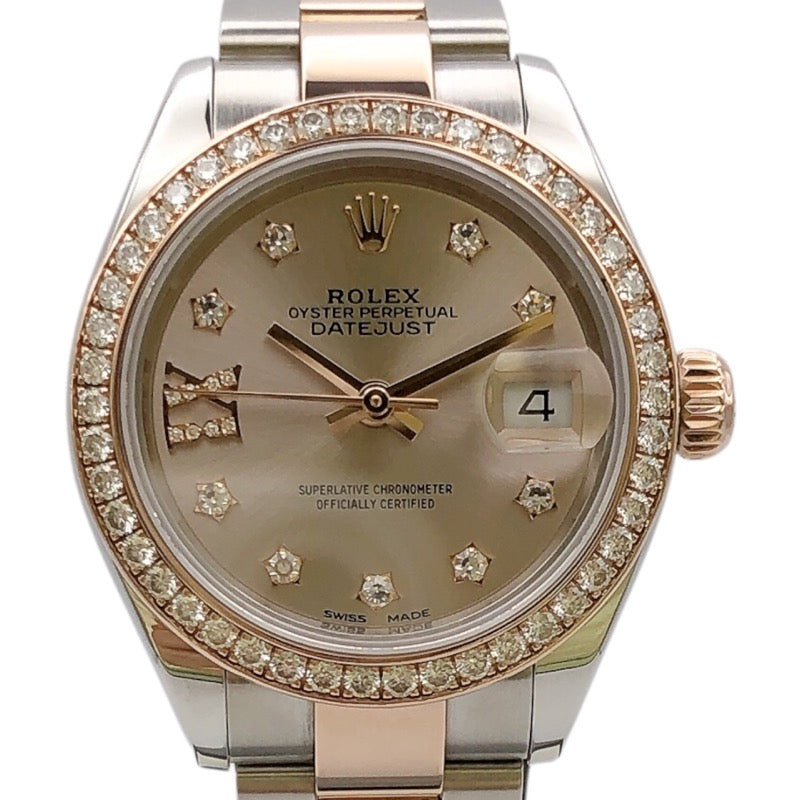 ロレックス ROLEX デイトジャスト28 サンダスト　スターダイヤ C283F732 PG/SS レディース 腕時計