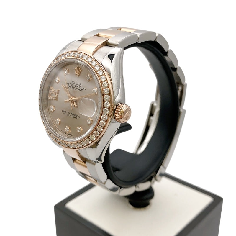 ロレックス ROLEX デイトジャスト28 サンダスト　スターダイヤ C283F732 PG/SS レディース 腕時計
