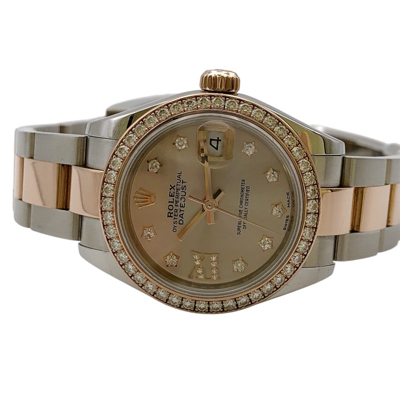 ロレックス ROLEX デイトジャスト28 サンダスト　スターダイヤ C283F732 PG/SS レディース 腕時計