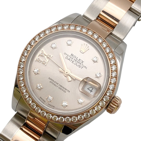 ロレックス ROLEX デイトジャスト28 サンダスト　スターダイヤ C283F732 PG/SS レディース 腕時計