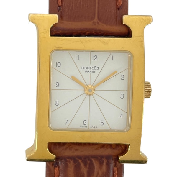 エルメス HERMES Hウォッチ RS1.201 ホワイト GP/SS レディース 腕時計