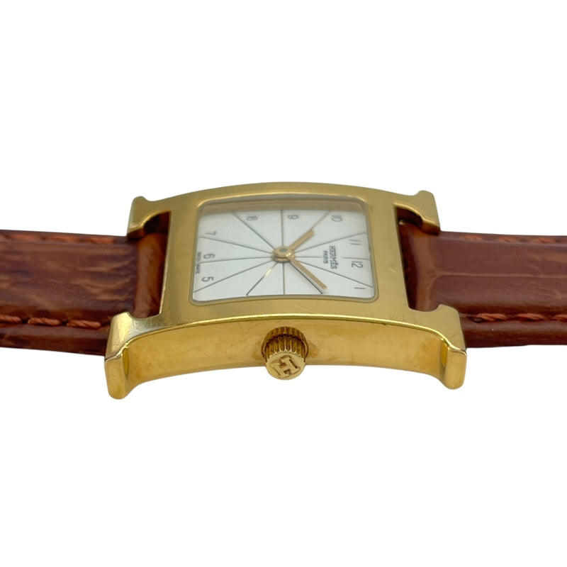 エルメス HERMES Hウォッチ RS1.201 ホワイト GP/SS レディース 腕時計