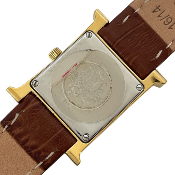 エルメス HERMES Hウォッチ RS1.201 ホワイト GP/SS レディース 腕時計