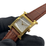 エルメス HERMES Hウォッチ RS1.201 ホワイト GP/SS レディース 腕時計