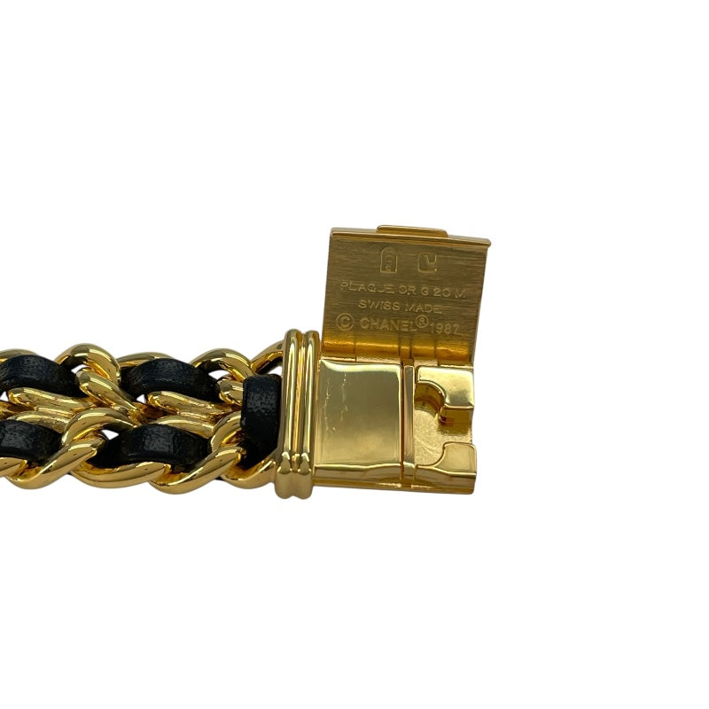 シャネル CHANEL プルミエールM H0001 ブラック GP レディース 腕時計