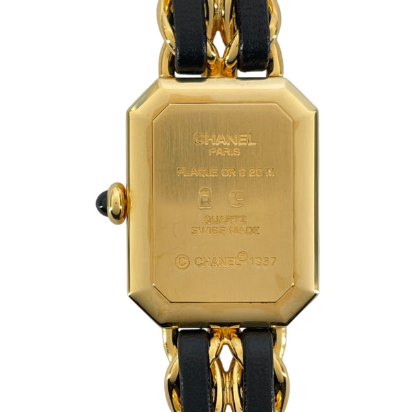 シャネル CHANEL プルミエールM H0001 ブラック GP レディース 腕時計