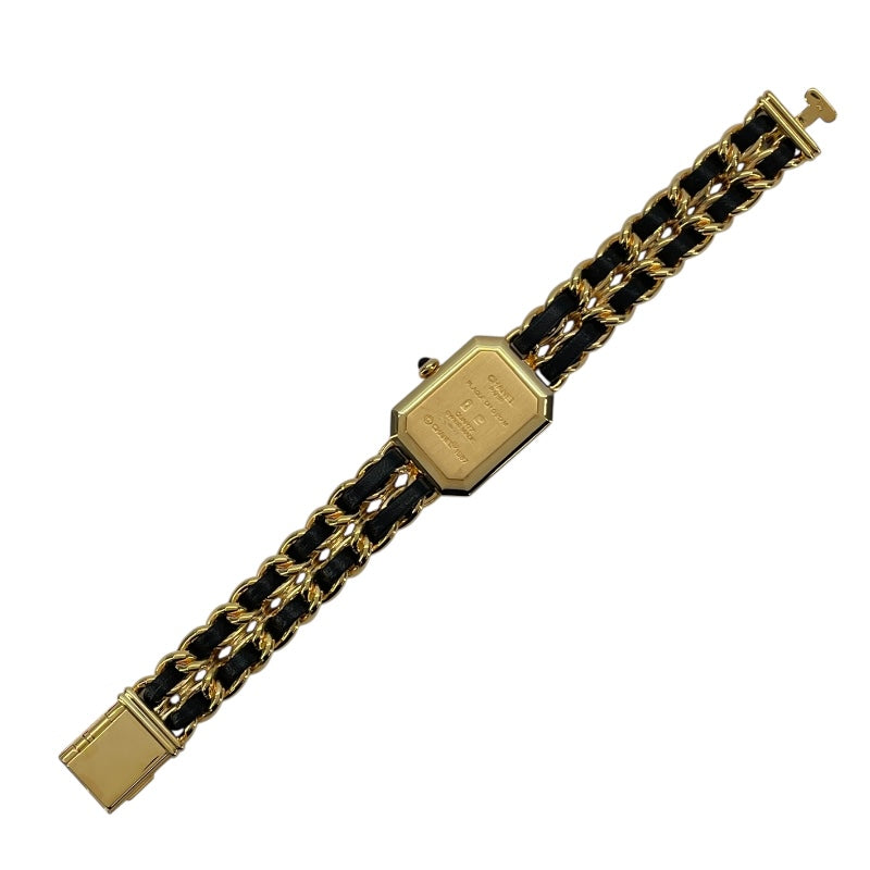 シャネル CHANEL プルミエールM H0001 ブラック GP レディース 腕時計