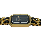 シャネル CHANEL プルミエールM H0001 ブラック GP レディース 腕時計