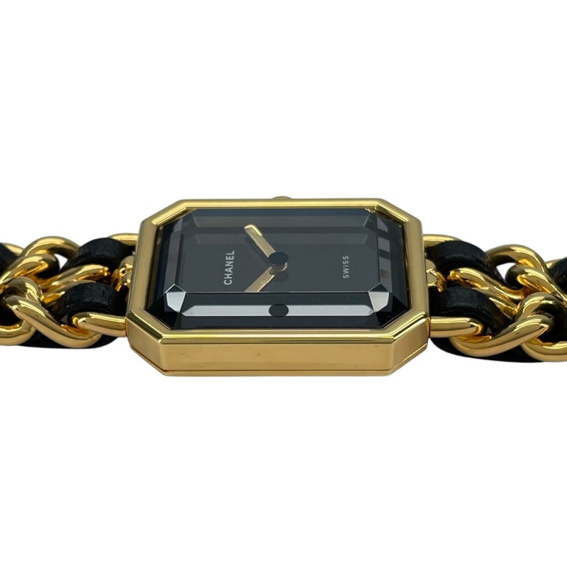 シャネル CHANEL プルミエールM H0001 ブラック GP レディース 腕時計