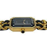 シャネル CHANEL プルミエールM H0001 ブラック GP レディース 腕時計