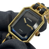 シャネル CHANEL プルミエールM H0001 ブラック GP レディース 腕時計