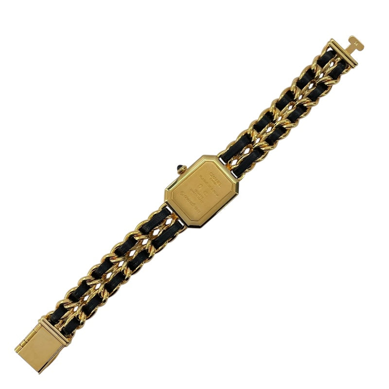 シャネル CHANEL プルミエールM H0001 ブラック GP レディース 腕時計