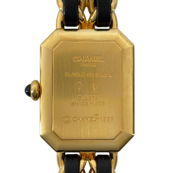 シャネル CHANEL プルミエールM H0001 ブラック GP レディース 腕時計