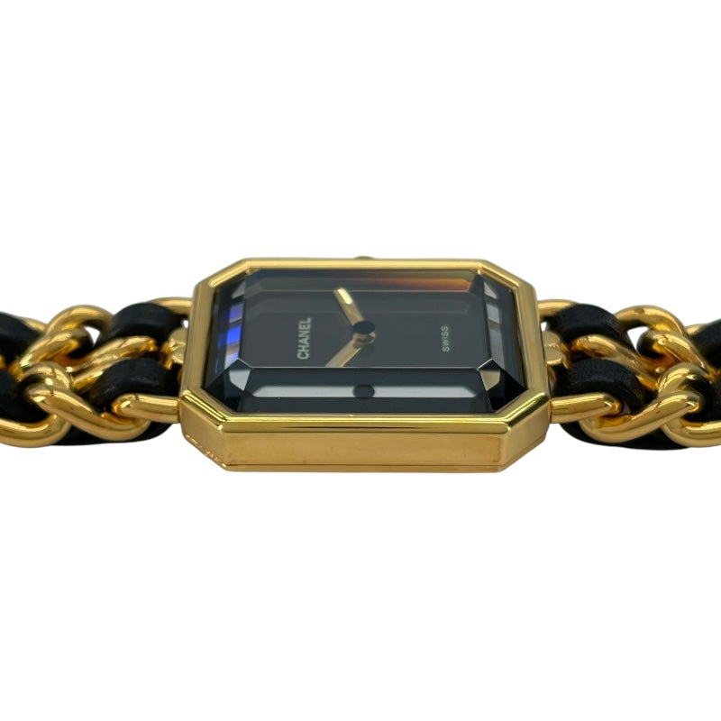シャネル CHANEL プルミエールM H0001 ブラック GP レディース 腕時計