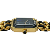 シャネル CHANEL プルミエールM H0001 ブラック GP レディース 腕時計