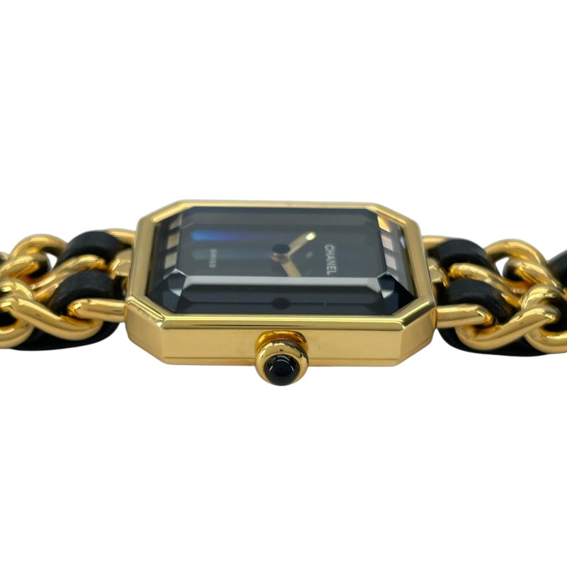 シャネル CHANEL プルミエールM H0001 ブラック GP レディース 腕時計