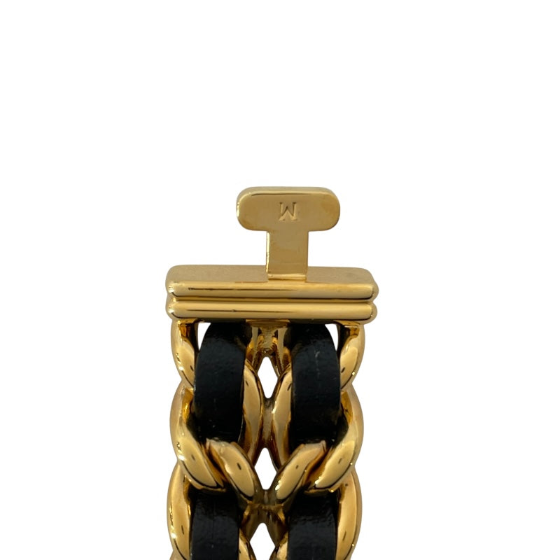 シャネル CHANEL プルミエールM H0001 ブラック GP レディース 腕時計
