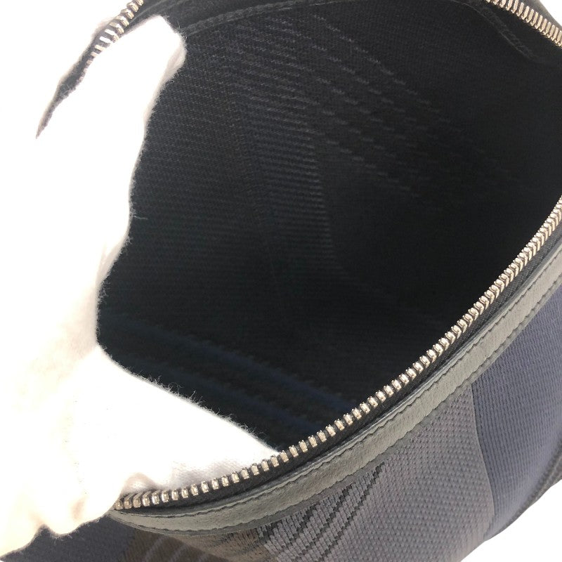 エルメス HERMES シティスライドPM ボディバッグ Z刻 ブラック/ネイビー シルバー金具 トワルダイナモテクニカル キャンバス メンズ ボディバッグ