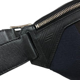 エルメス HERMES シティスライドPM ボディバッグ Z刻 ブラック/ネイビー シルバー金具 トワルダイナモテクニカル キャンバス メンズ ボディバッグ