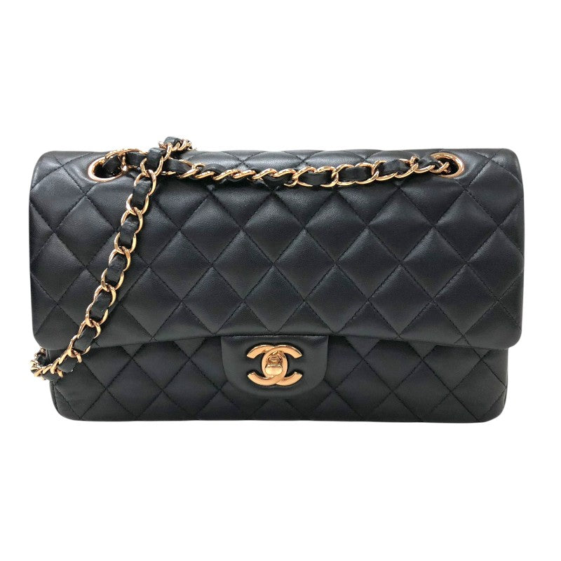 シャネル CHANEL マトラッセ25 A01112 ブラック ピンクゴールド金具 ラムスキン レディース ショルダーバッグ