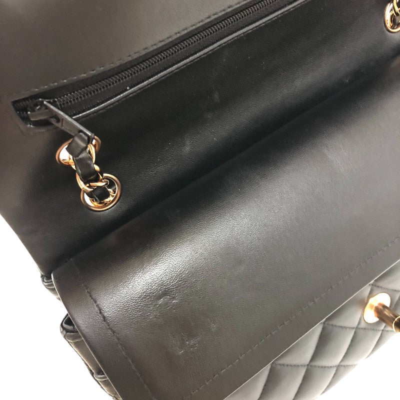 シャネル CHANEL マトラッセ25 A01112 ブラック ピンクゴールド金具 ラムスキン レディース ショルダーバッグ