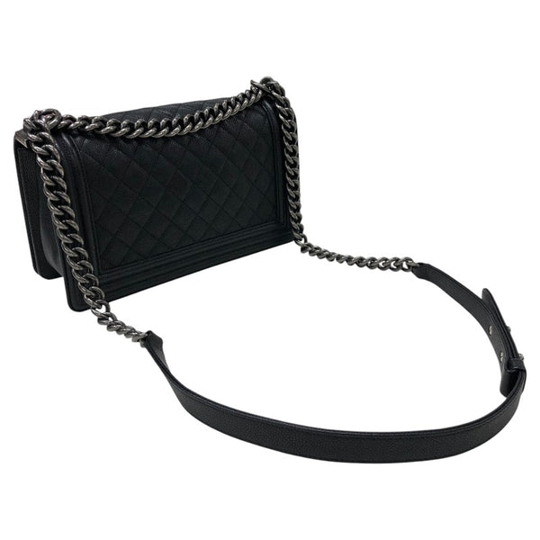シャネル CHANEL ボーイシャネル25 A67086 ブラック キャビアスキン レディース ショルダーバッグ