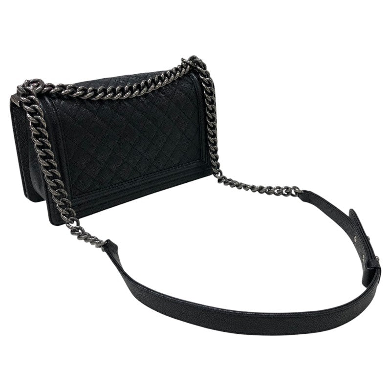 シャネル CHANEL ボーイシャネル25 A67086 ブラック キャビアスキン レディース ショルダーバッグ