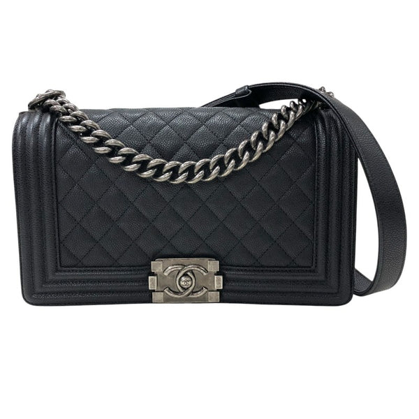 シャネル CHANEL ボーイシャネル25 A67086 ブラック キャビアスキン レディース ショルダーバッグ
