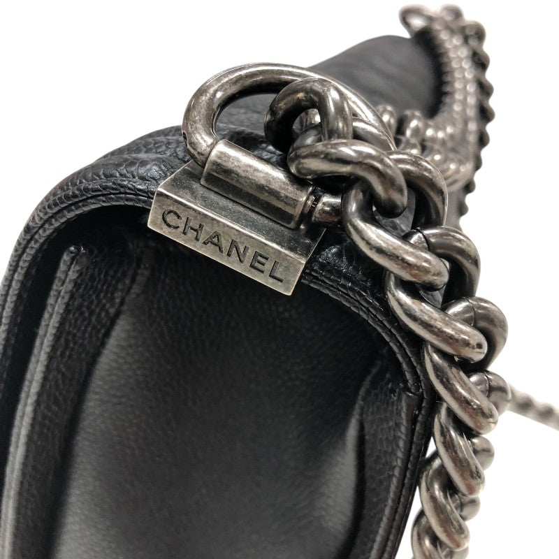 シャネル CHANEL ボーイシャネル25 A67086 ブラック キャビアスキン レディース ショルダーバッグ