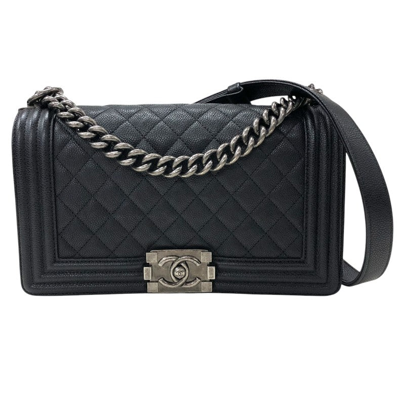 シャネル CHANEL ボーイシャネル25 A67086 ブラック キャビアスキン レディース ショルダーバッグ