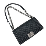 シャネル CHANEL ボーイシャネル25 A67086 ブラック キャビアスキン レディース ショルダーバッグ