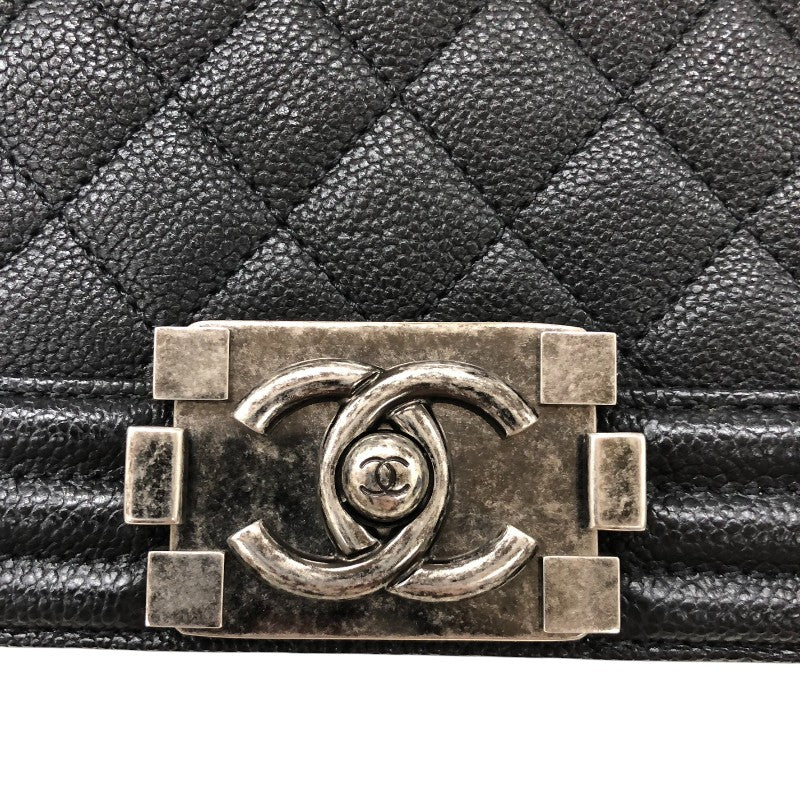 シャネル CHANEL ボーイシャネル25 A67086 ブラック キャビアスキン レディース ショルダーバッグ
