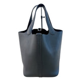 エルメス HERMES ピコタンロックMM W刻 ブラック　シルバー金具 トリヨンクレマンス レディース ハンドバッグ
