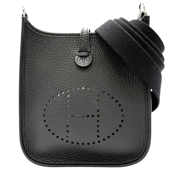 エルメス HERMES エヴリンTPM W刻印 ブラック シルバー金具 トリヨン レディース ショルダーバッグ