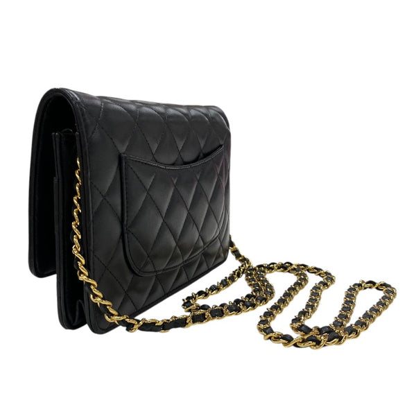 シャネル CHANEL マトラッセチェーン ウォレット A33814 23番台 ブラック ゴールド金具 ラムスキン レディース ショルダーバッグ