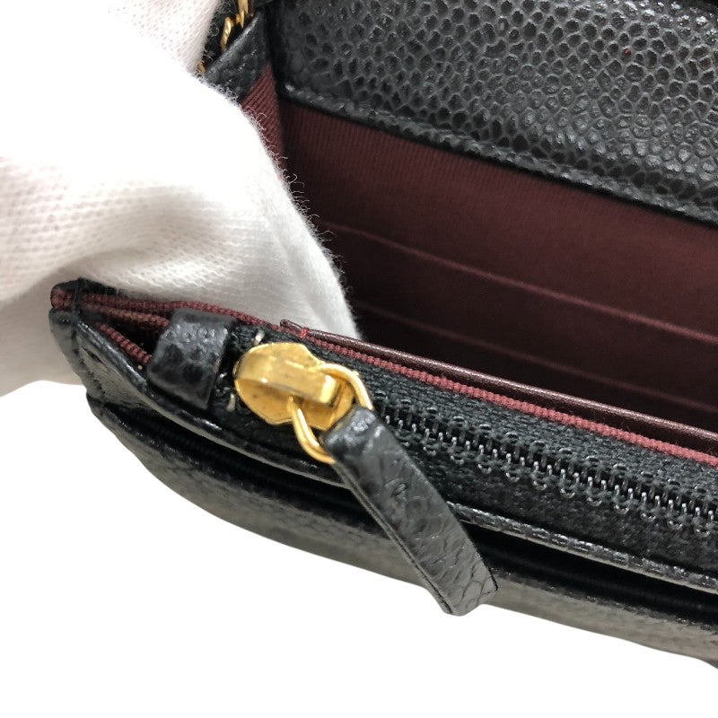 シャネル CHANEL マトラッセチェーン ウォレット A33814 19番台 ブラック ゴールド金具 キャビアスキン レディース ショルダーバッグ