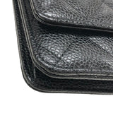シャネル CHANEL マトラッセチェーン ウォレット A33814 19番台 ブラック ゴールド金具 キャビアスキン レディース ショルダーバッグ